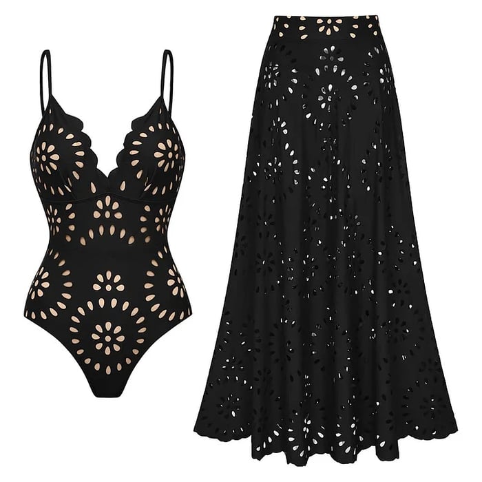 Alice 2-Piece Dress-Swimsuit Set (Black)
