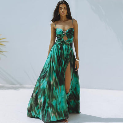 Alice 2-Piece Dress-Swimsuit Set (Emerald Green)