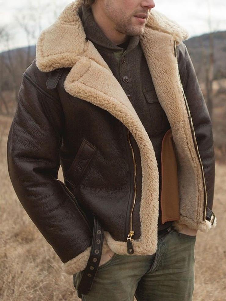 Fernando™ | Premium Shearling Leather Aviator Coat