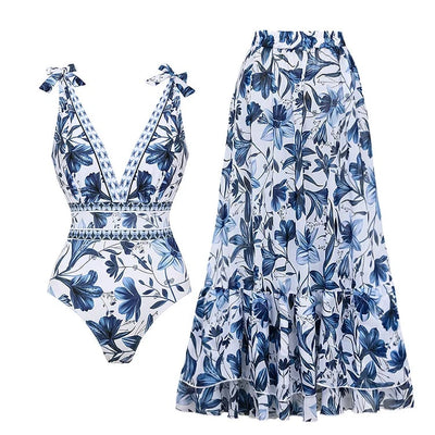 Alice 2-Piece Dress-Swimsuit Set (Royal Blue)