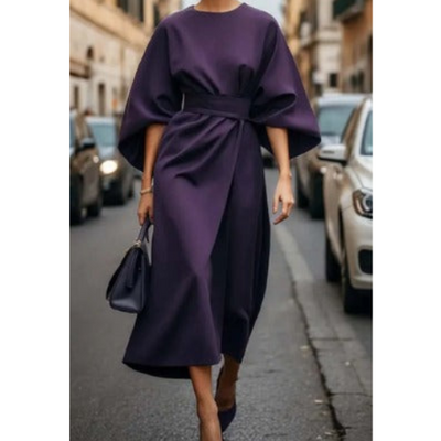 Sophia | Elegant Dress with Lantern Sleeves and Belt