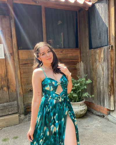 Alice 2-Piece Dress-Swimsuit Set (Emerald Green)
