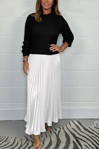 Cathy | Long-Sleeve Dress with Pleated Skirt