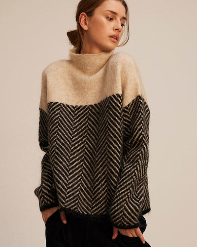 Darcy | Two-Toned Turtleneck Sweater